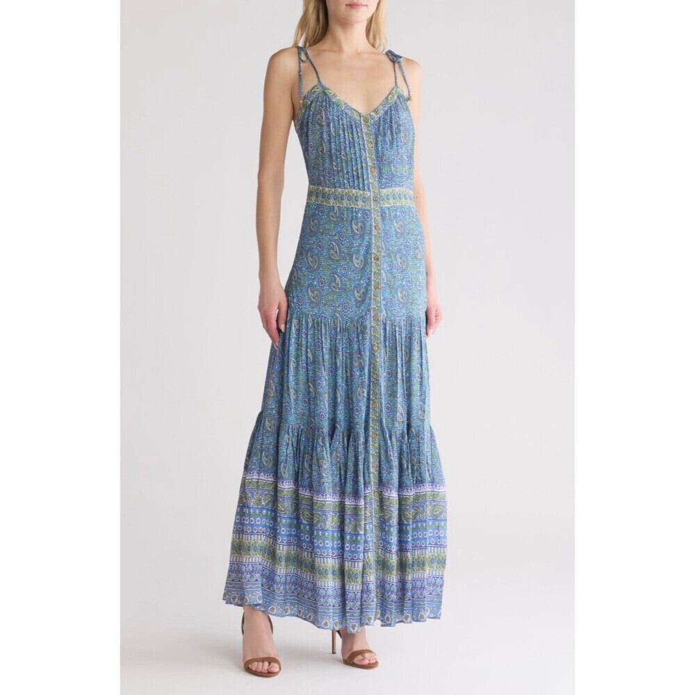 Veronica Beard Windansea Paisley Maxi Dress Blue Electric Multi Size XS NWT - Picture 2 of 13
